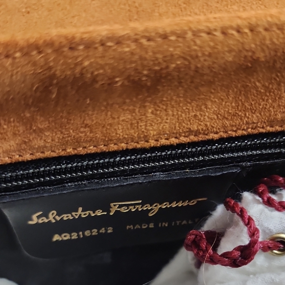 Salvatore Ferragamo Tan Suede Crossbody Bag - Picture 6 of 6